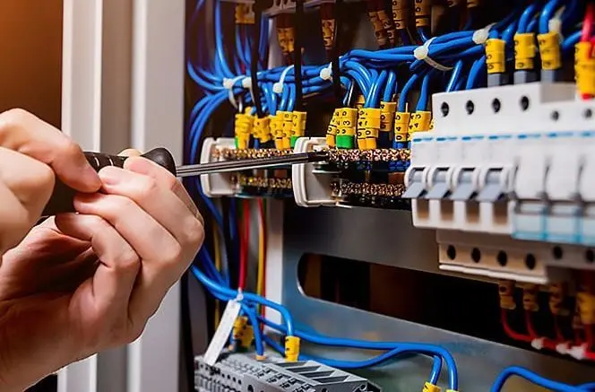 this is an electrician fixing wires